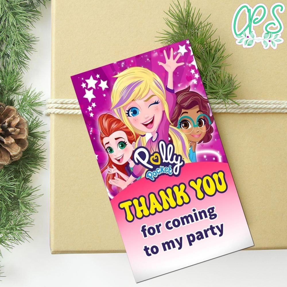 Polly Pocket Thank You Tag Customizable Template To Print At Home Instant Download