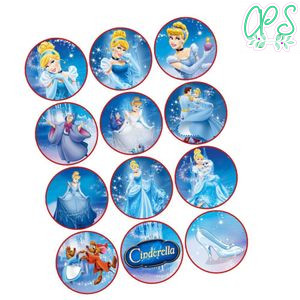 Cinderella Cupcake Toppers Template Printable Instant Download