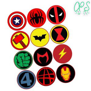 Marvel Superheroes Cupcake Toppers Template Printable Instant Download