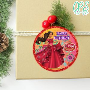 Elena Of Avalor Circle Sticker Template Customizable to Print at Home Instant Download