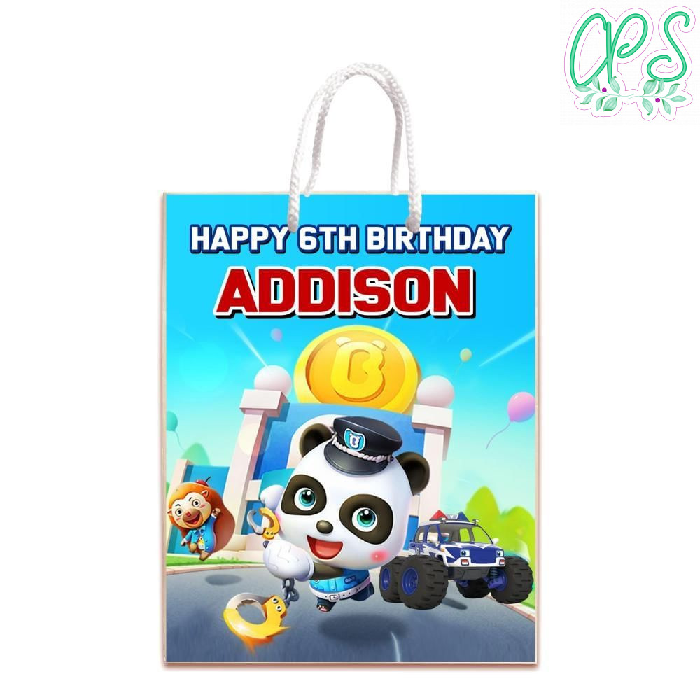 Babybus Police Gift Bag Label Template Printable Instant Download