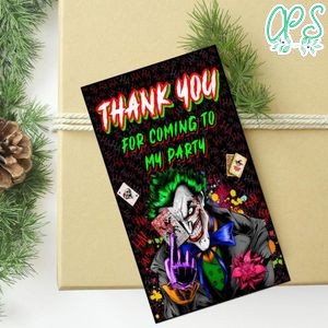 Joker Thank You Tag Customizable Template To Print At Home Instant Download
