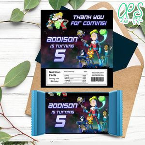 Final Space Candy bar Label Customizable Template Instant Download