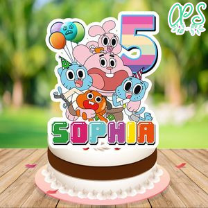 Gumball Cake Topper Template Printable Instant Download