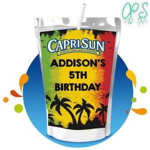 Jamaican Capri Sun Birthday Labels Digital File Printable Instant Download