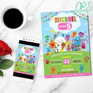 Sago Mini Mobile Invite Customizable Template Instant Download