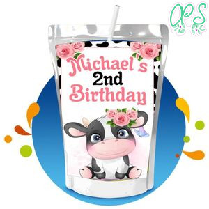 Cow Girl Capri Sun Birthday Labels Digital File Printable Instant Download