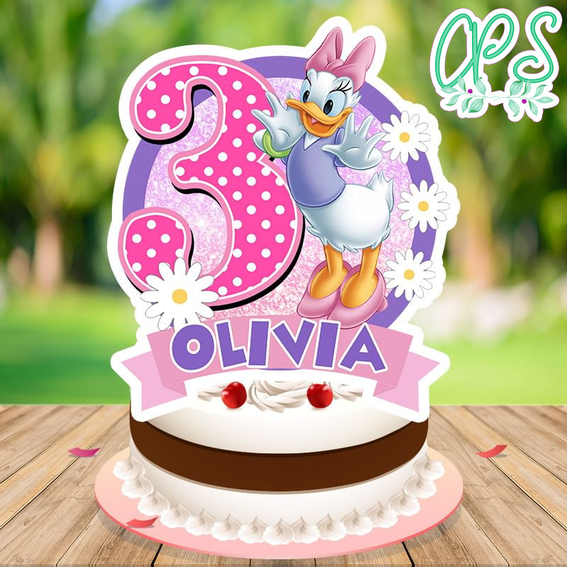 Daisy Duck Birthday Cake Topper Template Printable CustomPartyShirts