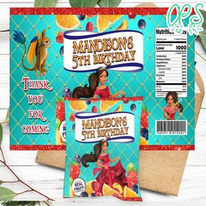 Elena Of Avalor Birthday Party Fruit Snack Bag Digital File Printable Instant Download