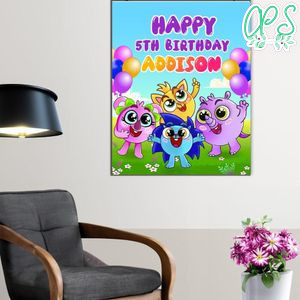 Baby Zoo Birthday Poster Digital File Printable Instant Download