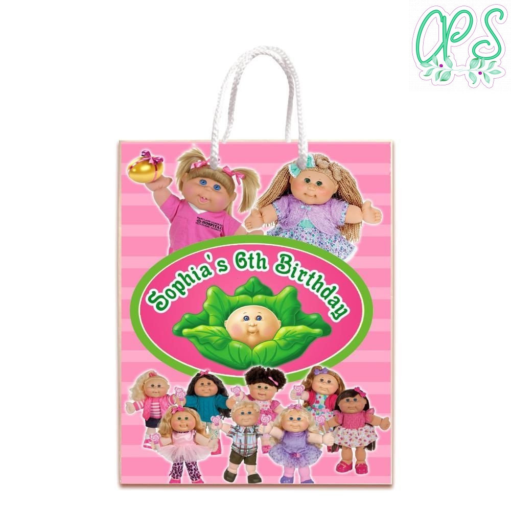 Cabbage Patch Gift Bag Label Template Printable Instant Download