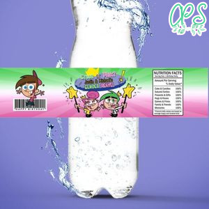 The fairly odd parents Gender Reveal Water Bottle Label Template to Print at Home Instant Download