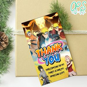 Naruto shippuden Thank you tag Customizable Template to Print at Home Instant Download