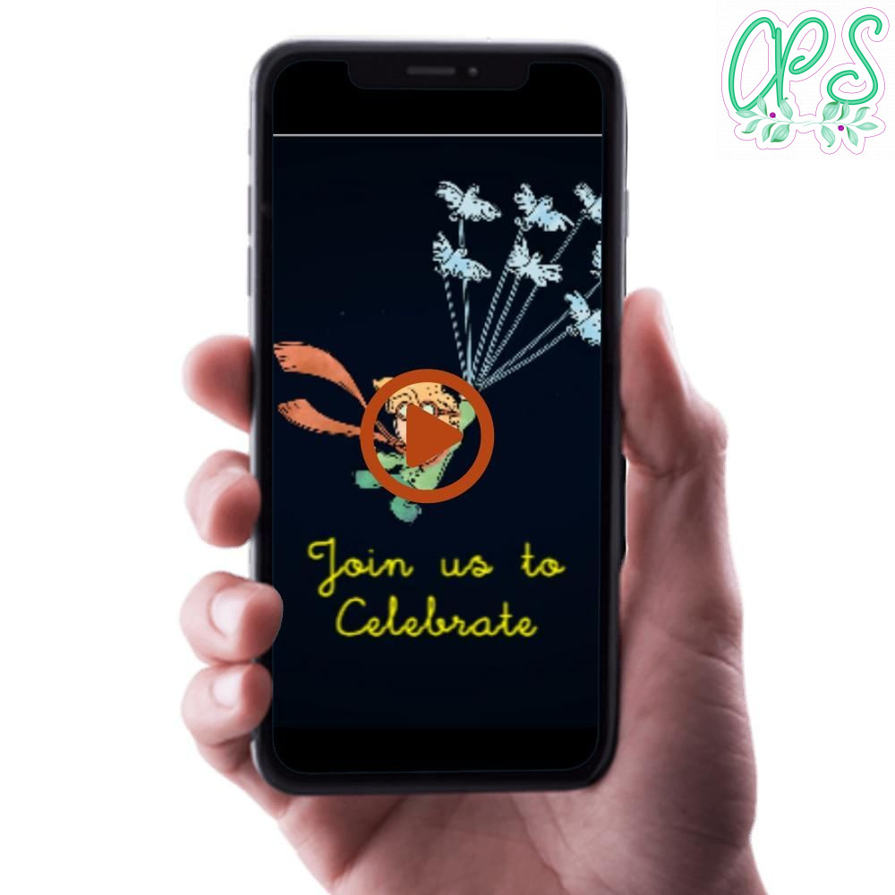 El principito Birthday Video Invitation Digital Template Customizable Instant Download