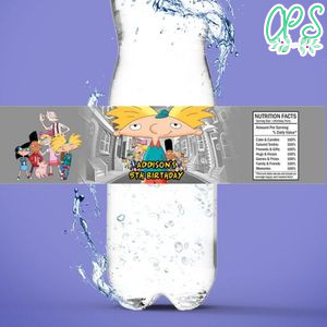 Hey Arnold Birthday Water Bottle Label Template To Print At Home Instant Download