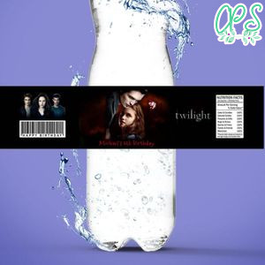 Twilight Birthday Water Bottle Label Template to Print at Home Instant Download