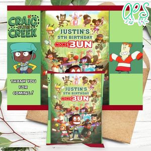 Craig Of The Creek Birthday Honey Buns Snack Bag Label Customizable Instant Download
