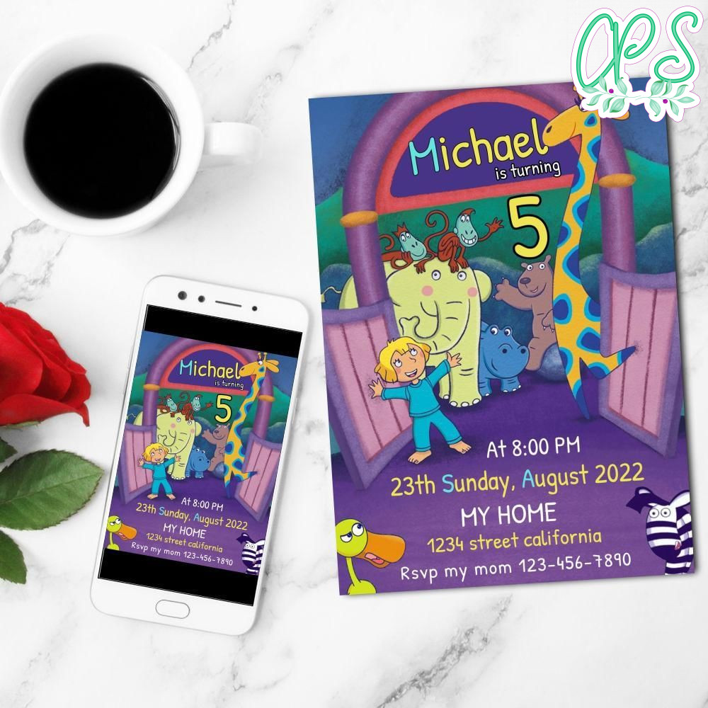 Zoo Lane Mobile Invite Customizable Template Instant Download