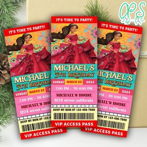 Elena Of Avalor Ticket Invitation Customizable Template Instant Download