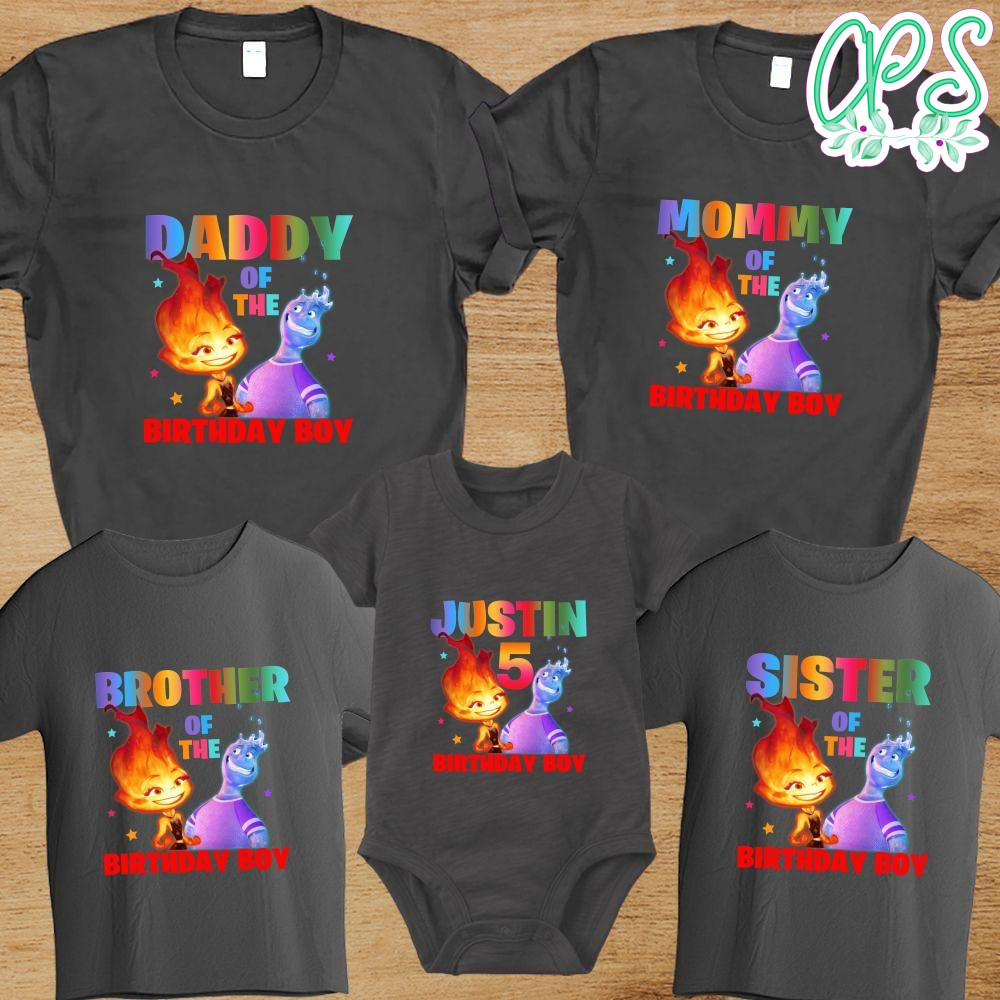 Elemental pixar Family Birthday TShirt CustomPartyShirts Studio