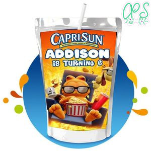 Garfield Capri Sun Birthday Label Digital File Printable Instant Download