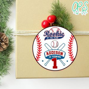 Rookie of the year Circle Sticker Template Customizable to Print at Home Instant Download