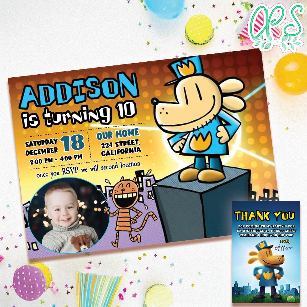 Dogman invitation template free thank you card printable ...
