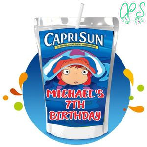 Ponyo Capri Sun Birthday Labels Digital File Printable Instant Download