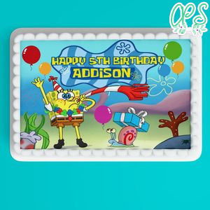 Spongebob flat sheet Cake Topper Template Printable Instant Download