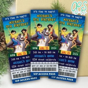 The Jungle Book Ticket Invitation Customizable Template Instant Download