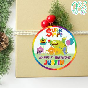 Super Simple Song Circle Sticker Template Customizable to Print at Home Instant Download