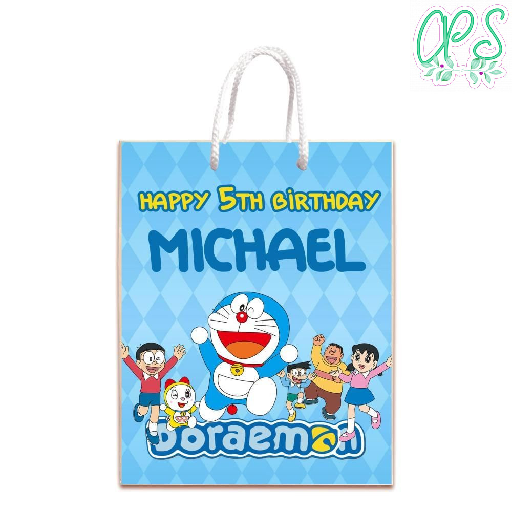 Doraemon Gift Bag Label Template Printable Instant Download