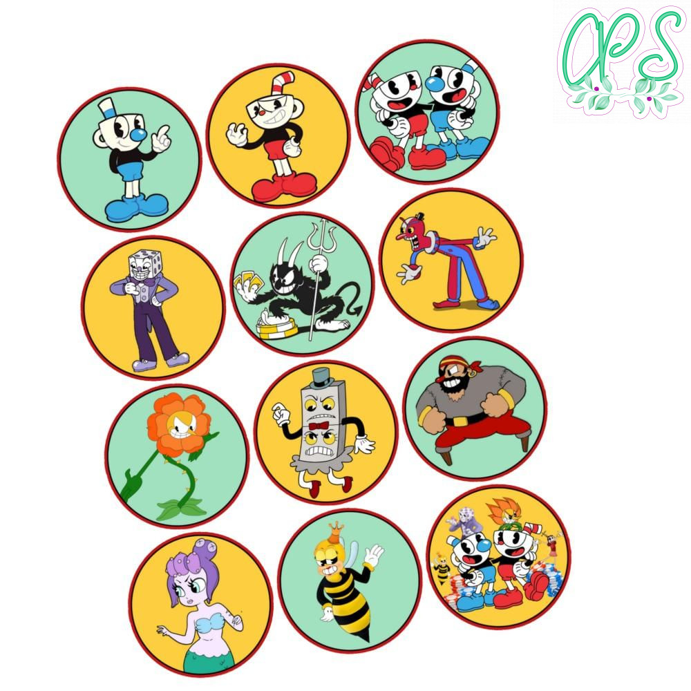 Cuphead Cupcake Toppers Template Printable Instant Download ...