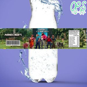 Minecraft Movie Birthday Water Bottle Label Template to Print at Home Instant Download