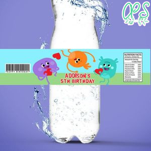 Bumble Nums Birthday Water Bottle Label Template To Print At Home Instant Download