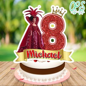 Barbie and queen of hearts Birthday Cake Topper Template Printable Instant Download