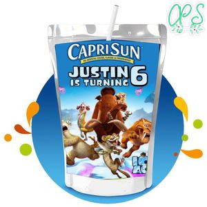 Ice Age Capri Sun Birthday Labels Digital File Printable Instant Download