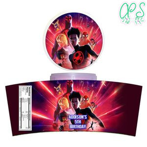 Spiderman Spiderverse Cotton Candy Label Template To Print At Home Instant Download