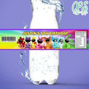 Smiling Critters Birthday Water Bottle Label Template To Print At Home Instant Download