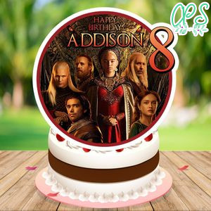 House of the Dragon Birthday Cake Topper Template Printable Instant Download