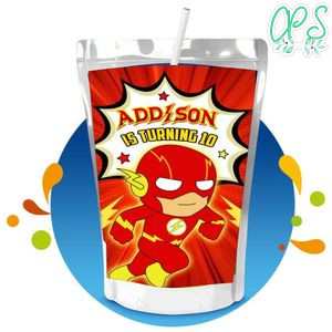 Flash baby Capri Sun Birthday Labels Digital File Printable Instant Download