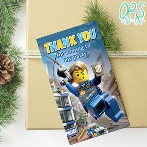 Lego City Thank You Tag Customizable Template To Print At Home Instant Download