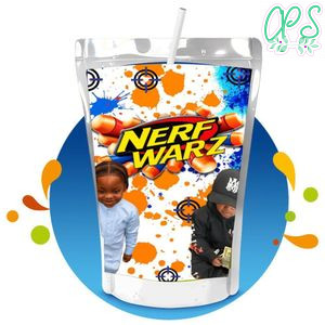 Nerf Warz Capri Sun Birthday Label Digital File Printable Instant Download