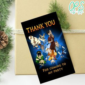 Avatar Airbender Thank You Tag Customizable Template To Print At Home Instant Download