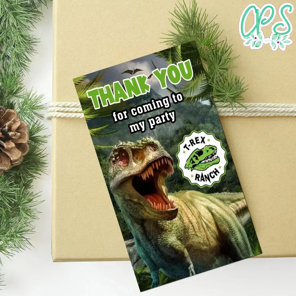 T-rex Ranch Thank You Tag Customizable Template | CustomPartyShirts