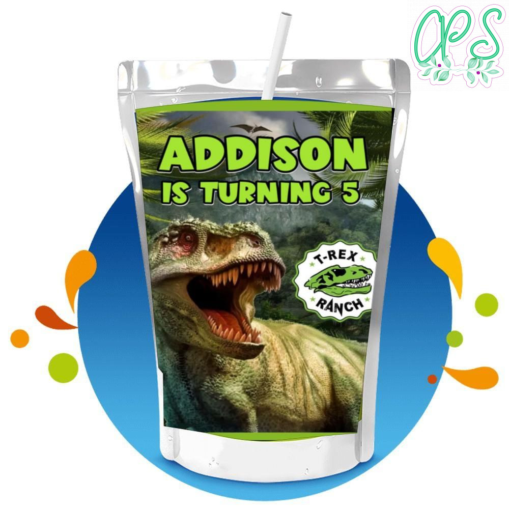 T-Rex Ranch Capri Sun Birthday Digital File Printable | CustomPartyShirts