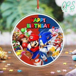 Sonic Mario Acrylic Ornament Birthday Gift