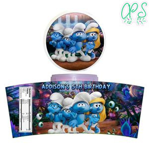 Smurf Cotton Candy Label Template To Print At Home Instant Download