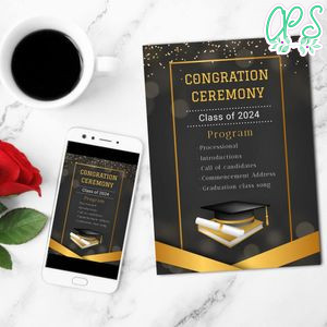 Graduation Program Template Printable Instant Download