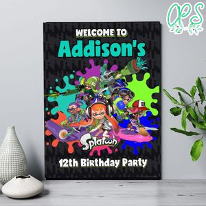 Splatoon Birthday Welcome Sign Digital File Printable Instant Download